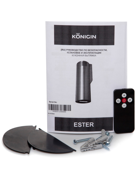 Вытяжки, Кухонная вытяжка Konigin Ester Inox/Black Glass 31