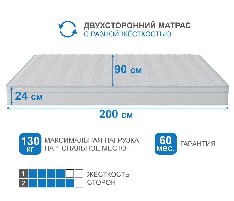 900 x 2000, Матрас Сити-Генуя в чехле Cooler 900х2000