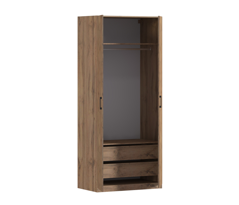 Спальня, Шкаф двухдверный Макс 1000 мм, вариант №3 (ЛДСП, корпус дуб вотан)