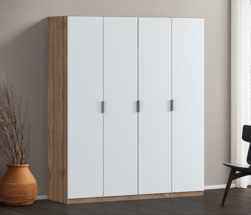 Для одежды, Шкаф четырехдверный Макс 2000 мм, вариант №3 (ЛДСП, корпус дуб вотан)
