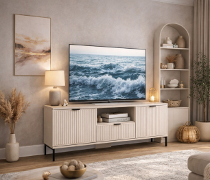 Тумба под телевизор Турин СБ-3572 Кашемир серый/МДФ Кашемир