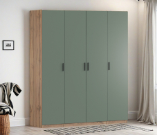 Для одежды, Шкаф четырехдверный Макс 2000 мм, вариант №3 (ЛДСП, корпус дуб вотан)