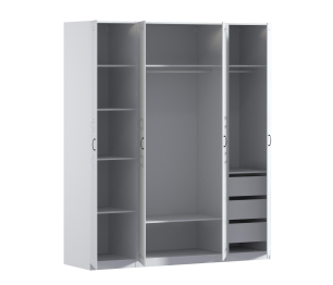 Шкаф четырехдверный Макс 2000 мм, вариант №4 (ЛДСП/МДФ)