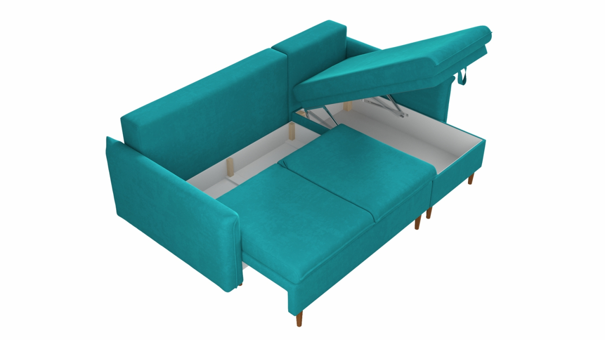 Диваны угловые в гостиную, Угловой диван АМиКо 2, велюр