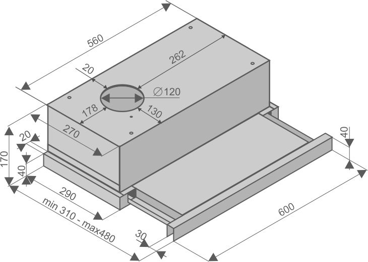 Вытяжки, Кухонная вытяжка Helena Silver 60