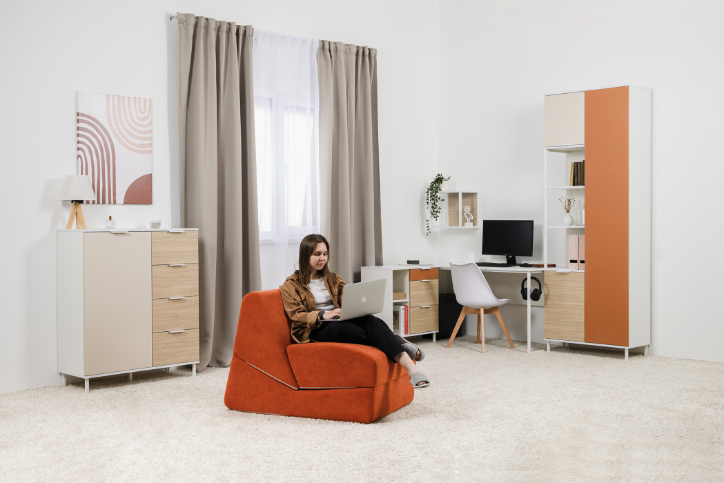 Детские комоды, Комод Марвэл 16.234.01, белая шагрень, сатин, плэйн