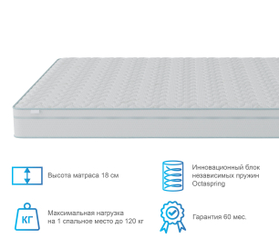 Столлайн / Матрас Сити-Альмерия в чехле Cooler в скрутке 900х2000