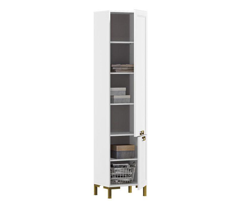 Шкафы пеналы, Шкаф-пенал Ассоль СБ-3430 Белый/МДФ Белый