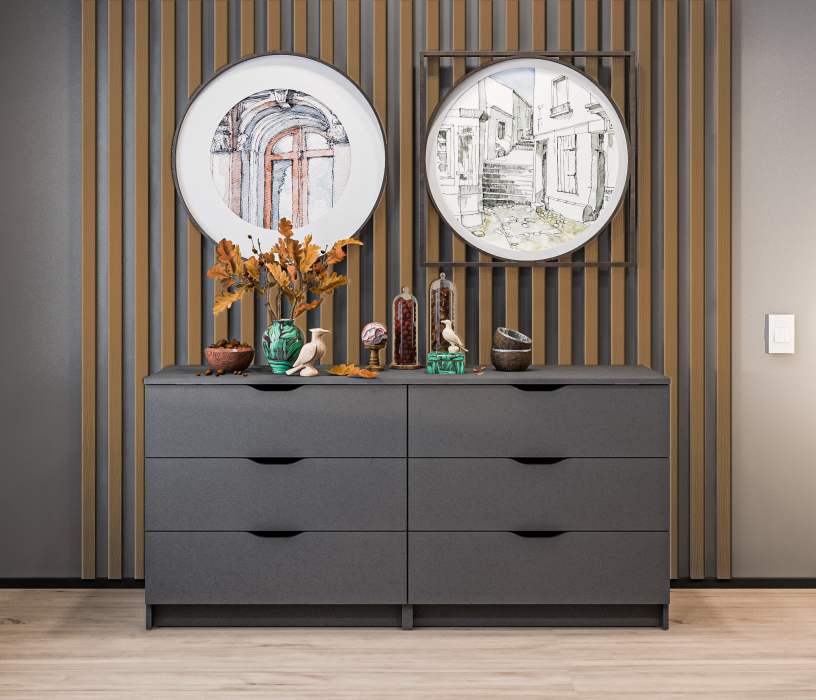 Декор для гостиной, Рейки декоративные интерьерные СБ-3425 Дуб Бунратти (6 шт)