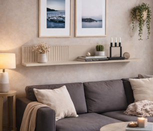 Полка Турин СБ-3569 Кашемир серый,МДФ Кашемир