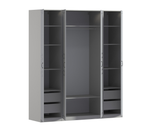 Шкаф четырехдверный Макс 2000 мм, вариант №2 (ЛДСП/МДФ)