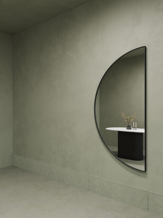 Зеркала в спальню, Зеркало рамное настенное в виде полукруга RONTUS M, 160*80 см