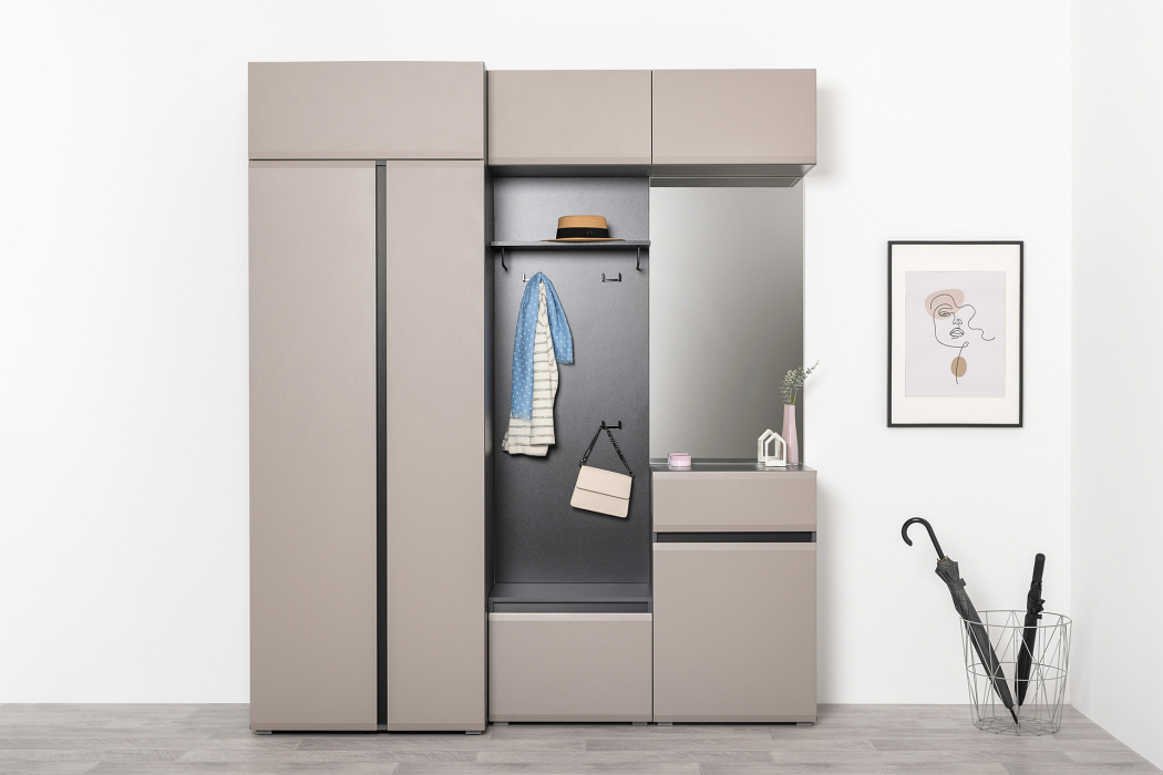 Для одежды, Шкаф двустворчатый Сидней 16.367.02, антрацит, веллюто капучино